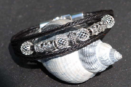 Armband-schwarz-silber